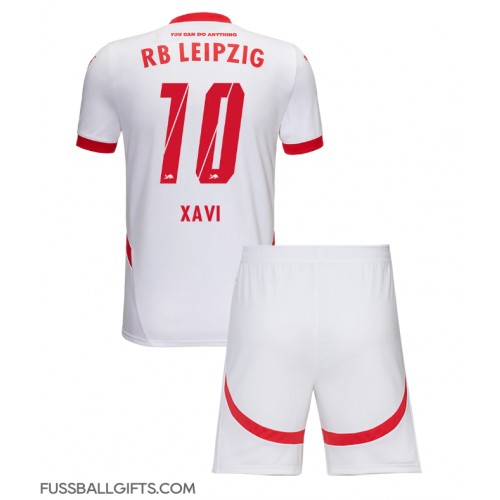 RB Leipzig Xavi Simons #10 Fußballbekleidung Heimtrikot Kinder 2024-25 Kurzarm (+ kurze hosen)